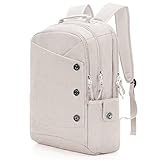 KINGSLONG Mochila para laptop feminina e masculina de 15,6 a 17 polegadas, Branco, 15.6 inch, Mochilas Daypack