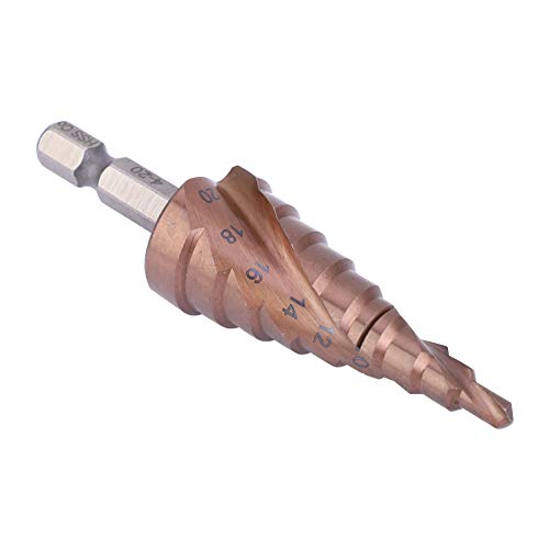 KIMISS Juego de Brocas Escalonadas de Cobalto - Acero de Alta Velocidad para Metal, Madera y Plástico - Herramienta Versátil de Apertura de Orificios para Acero Inoxidable, Aluminio y PVC (4-20)