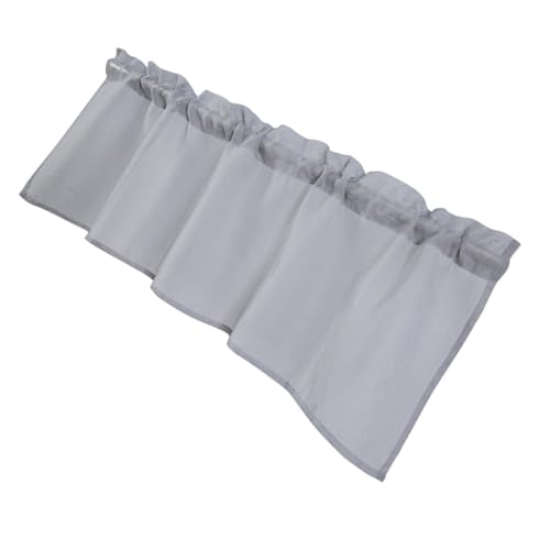 SILENRADAWN Cortina de Cocina Lavable Gris de Lino Transpirable Panel Corto para Ventana Accesorio Hogar Cortina de Habitación Resistente al Desgaste Suministros Hogar