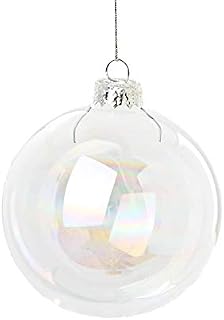 Succulent Style 12 X Iridescent Round Glass Christmas Tree Baubles Spheres Ornaments Decoration 6cm