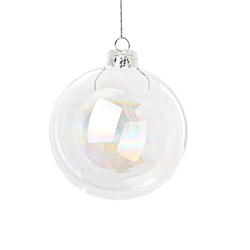 12 Bolas Redondas de Cristal Iridiscente para árbol de Navidad, esferas, decoración de 6 cm Cover