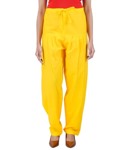 Image of Happy Bunny Salwar Pant - Modern Style Pure Cotton for Women - Ethnic Semi Patiala Trouser - Office,Home - All Day Comfort Wear with Drawstring