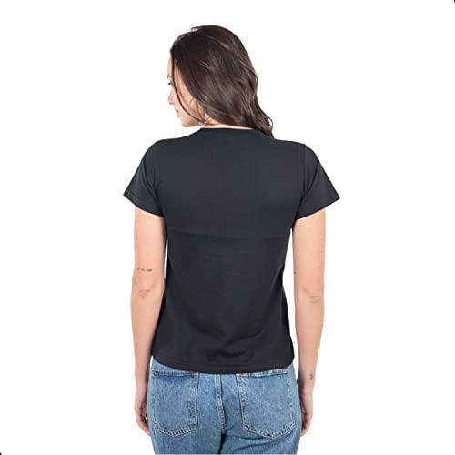 Kit 5 Baby Look 100% Algodão (2 BRANCAS, 2 PRETAS e 1 MESCLA, P)