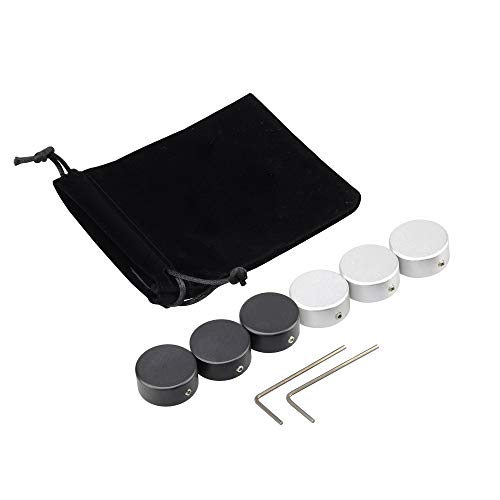 ギターエフェクトキャップ エフェクター フットスイッチハット 3つのネジで固定します レンチ2枚付け 6PCS/セットguitar effects pedal footswitch Hat (シルバー&ブラック)