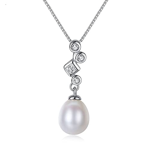 Collier perle d'eau douce pendentif tendance zircon bijou délicat coréen pour femme
