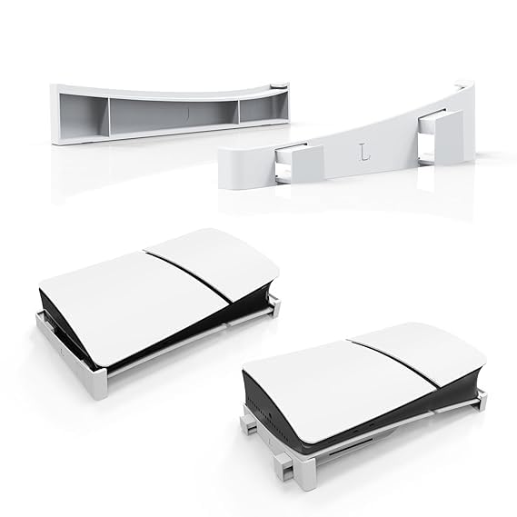 GAMEKICK PS5 Slim/PS5 Pro Horizontal Stand Fit & Compatible with Disc & Digital Editions Console, Stable PS5 Accessories Base Stand