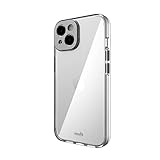 Moshi iGlaze Shockproof Clear Case with Aviation-Grade Aluminum Made Lens Protection and Buttons Protector, Slim Transparent Anti-Yellowing Technology Case for iPhone 14 6.1 Inch 2022 - Meteorite Grey
