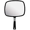 Mirrorvana Large Hand Mirror with Comfy Handle – Black Portable Handheld Mirror – 9″ x 13″