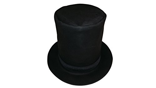 Sharpshooter Tall Leather Abraham Lincoln Stovepipe Black High Top Hat