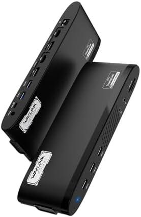 WAVLINK DisplayLink Docking Station Dual 5K, USB-C Dock for Mac M1/M2/M3/M4 & Windows, 14-in-1 with 100W 2 DP/2 HDMI 4K, SD/TF, 5 USB Ports, Ethernet, Audio