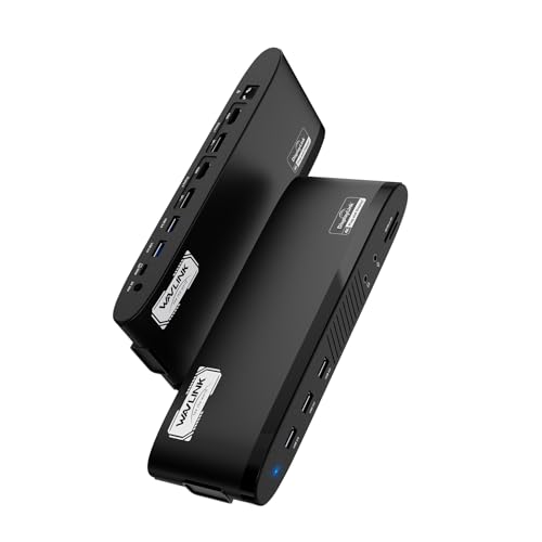 WAVLINK DisplayLink Docking Station, Dual Monitor for Mac M1/M2/M3/M4 & Windows, 14-in-1 with 100W 2 DP/2 HDMI 4K, SD/TF, 5 USB Ports, Ethernet, Audio