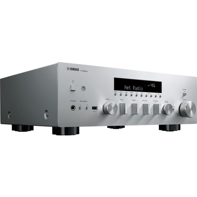 Yamaha R-N600A 2-Ch Network Amp - 80W RMS Network Receiver, Silver