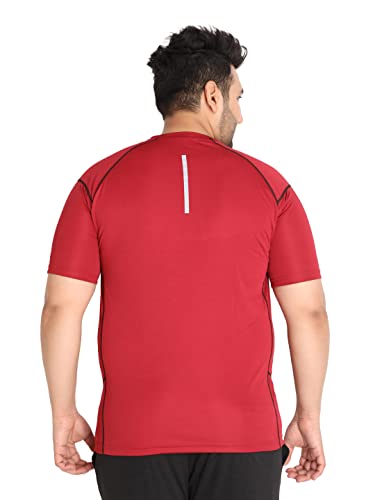 Image of CHKOKKO Men's Polyester Regular Fit Solid Sports T-Shirt