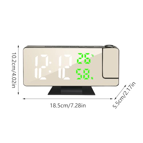 Reloj de espejo digital con higrómetro para el clima del cuarto 7