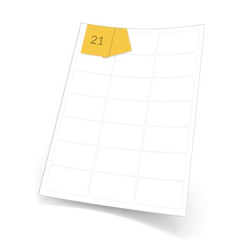 Rectangle A4 Labels (Matt White Permanent) (64mm x 38mm, 21 Labels, 500 Sheets)