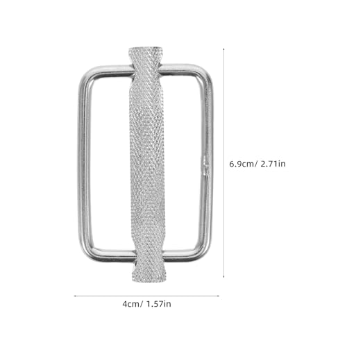 Hebillas de cinturón de acero inoxidable moleteadas en pack de 2 piezas rectangulares 2