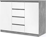 Photo Gallery tvilum mobile soggiorno 4 cassetti 2 ante 120x50x90 cm finitura bianco/cemento Photo Gallery tvilum mobile soggiorno 4 cassetti 2 ante 120x50x90 cm finitura bianco/cemento
