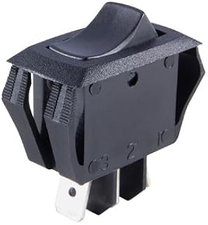 NTE Electronics 54-064 Miniature Snap-in Nylon Illuminated Rocker Switch, SPST Circuit, Off-None-ON Action, Translucent Nylon Actuator, Amber Lens, 0.250