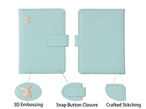 Image of Melsbrinna Premium Leather Passport Holder Covers Case, Waterproof Rfid Blocking Travel Wallet Passport Holder with Pen Holder, Cute Passport Book for Women /Men