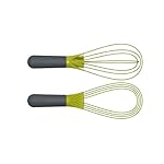Joseph Joseph Twist Whisk 2-In-1 Collapsible Balloon and Flat Whisk Silicone Coated Steel Wire, Gray/Green - Image 2