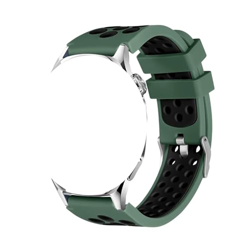 [XGYOMVB] GT5 46mm �E�H�b�`�p�c�[�g���o���h ���E���V���R�� �V���o�[�o�b�N���X�g���b�v GT4 GT3 GT2 GT 46mm�Ή�(Green-Black,Watch4 Watch3)