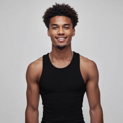 Mody Men's Undershirt Ribbed Tank Top, Crew Neck Cotton Mens Tank Tops, White Cotton Undershirt, Tagless Muscle Shirt 6 Pack2