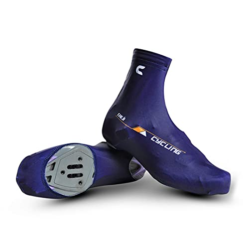 XJST Coffre À Chaussures De Cyclisme De La Route, Couvre-Chaussures De Plein Air pour Hommes Femmes, Bottillons De Vélo De Montagne De Route Propice À L'été,Bleu,L