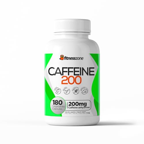 FitnessZone Caffeine 200, 180 Cápsulas, 200 mg