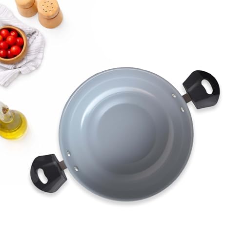 Image of DOZY Elite Premium Non-Stick Deep Kadhai with Cool-Touch Handles, Aqua, 28 cm,1L Capacity, Gas and Induction Compatible