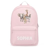 Purple Print House Safari Personalised Mini Backpack for Kids Lion Giraffe Elephant Back To School Nursery Boy Girl Bag
