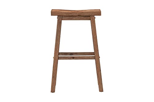 Sonoma 29" Backless Saddle Bar Stools - Barnwood Wire-Brush - Set Of 2 #TOP1