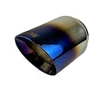 3 inch Inlet to 4 inch Outlet NETAMI NT-3019 Exhaust Tip Stainless Steel Double Wall Blue Burnt