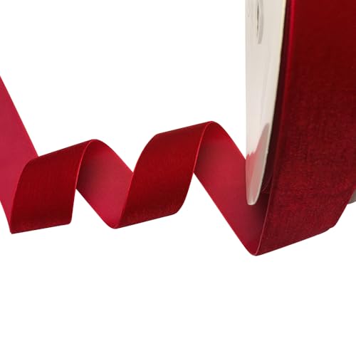 Chenkou Craft Christmas Red 10 Yards 1 1/2" Velvet Ribbon Lots Bulk (Red, 1 1/2"(40mm))