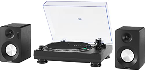 Image of Crosley KT100BT-BK Record Player with S100 Speakers, Black