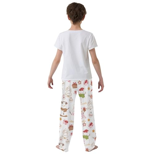 Boys' Pants Winter Christmas Snowman Gifts Long Bottoms Jogger Pants Elastic Waist Trousers with Pockets S-XL3