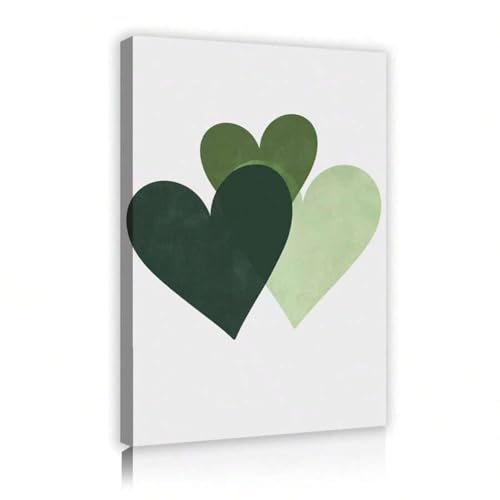 Toile murale graffitis cœur vert peinture abstraite affiche décoration chambre ado 30x45