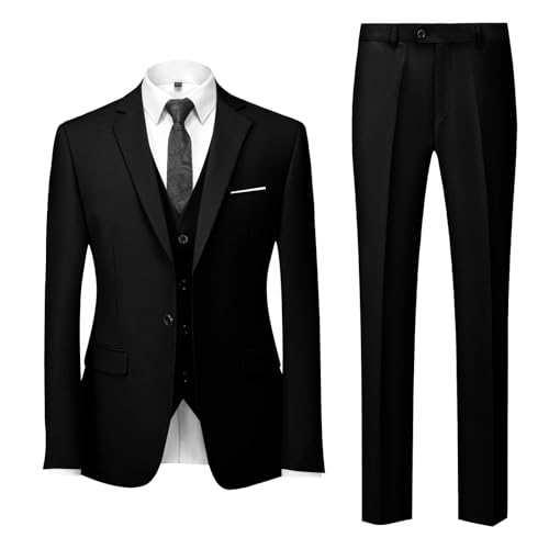 Mens Suit Slim Fit 3 Piece Double Breasted Suit Men Formal Tuxedo Set Casual Wedding Prom Groom Suits