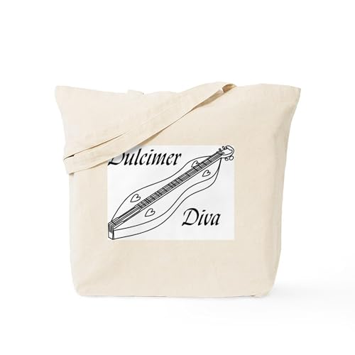 CafePress Dulcimer Diva Gig Bag For Accessories Natural Canvas Tote Bag, Reusable Shopping Bag