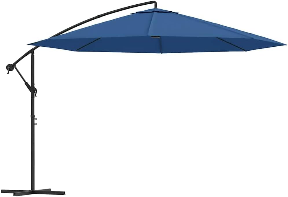 Cantilever Garden Parasol m Green, UV-Protective Polyester Fabric, Windproof Outdoor Umbrella for Patio, Pool, Deck, with Cross Base