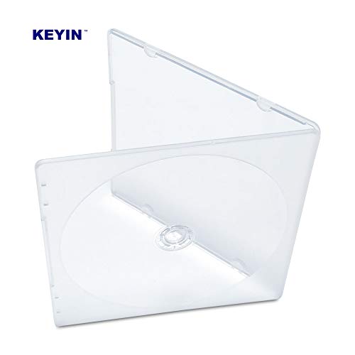 KEYIN Slim Single Clear PP Poly CD Case, 100-Pack