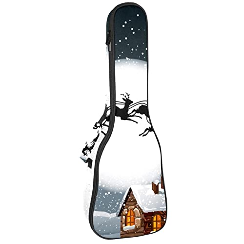 Housse pour ukulélé Père Noël et son renne en pleine lune avec housse pour ukulélé ténor soprano de 58,4 cm d’épaisseur… - Les Beatles, Paul McCartney, John Lennon, RIngo Starr, George Harrison Housse pour ukulélé Père Noël et son renne en pleine lune avec housse pour ukulélé ténor soprano de 58,4 cm d'épaisseur…