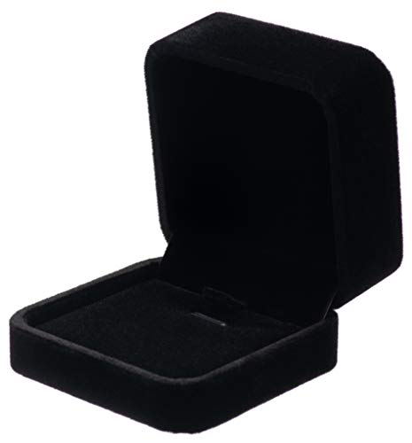 Classic Velvet Jewelry Gift Box Case for Necklace Pendant (Black)
