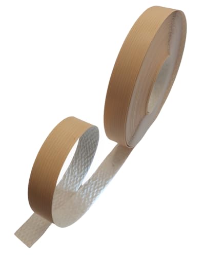 Image of HGKJHFmelamine Edging Tape. 13 /16in*50ft,pre Coated with hot melt Adhesive Flexible Veneer Edge Edging, Used for Cabinet and Furniture Maintenance (No6-yellow Stripe, 13 /16in*50ft)