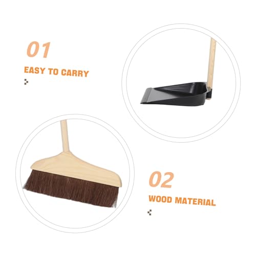 GALPADA Praktisches Besen Kehrschaufel Set mit Langlebigem Massivholzgriff Weichen Borsten und Abnehmbarem Design für Einfache Handhabung für Holz Fliesenböden in Küche und Wohnräumen – Bild 4