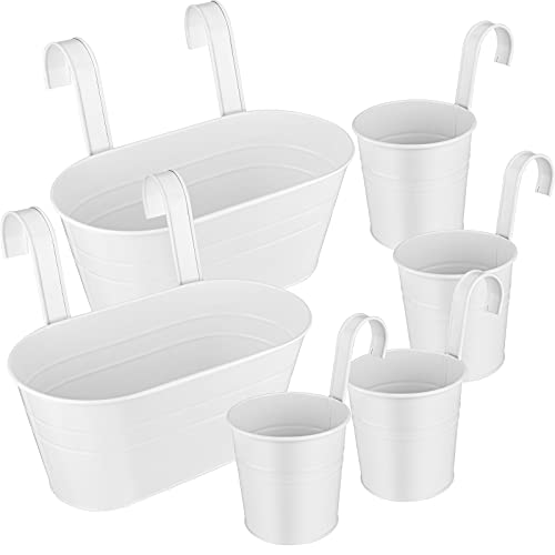 Gukasxi 6 Stück Metall-Blumentöpfe zum Aufhängen mit Entwässerungsloch,...