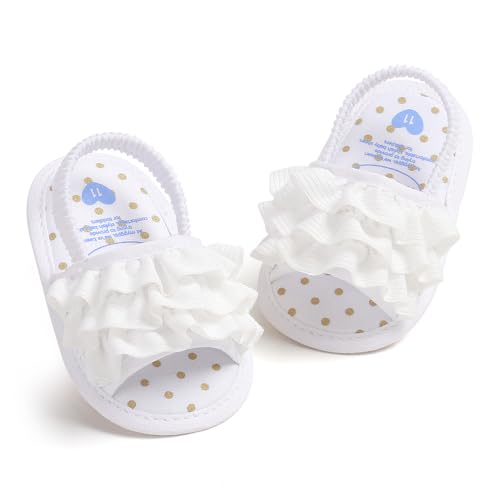 Image of QWZban Infant Baby Boys Girls Summer Sandals Party Wedding Dress Flats Shoes Newborn Crib Shoes First Walkers Prewalkers 0-18 Months