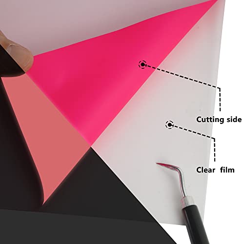 Image of HTVVETUR Glow in The Dark HTV Heat Transfer Vinyl Roll 12 Inch by 5 Feet Iron on DIY for T-Shirt PU Stretch Elastic HTV Vinyl (Dark in Glow Neon Pink, 5FT)