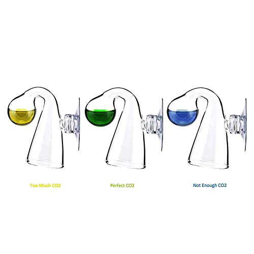Image of NilocG Aquatics Glass CO2 Drop Checker - CO2 Monitor Kit for Aquarium Tank - Functional and Reliable - Transparent Drop Checker, 4dkh /pH Reagent Solution and Suction Cup