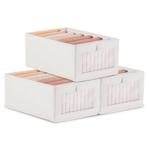 3 Piezas Cajas Almacenaje con Ventana Transparente, 40 x 27 x 16....