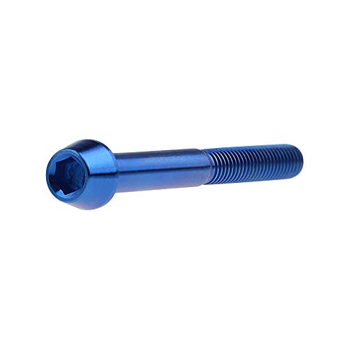 Image of Titanium Ti Bolt M5x9 16 18 20 25 30 35 40 45 50 55 60mm Tapered Head Screws Pack of 4 (M5x45mm, Blue)